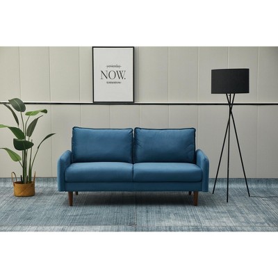 Velvet Sofa Mid-Century Modern Couch with Wooden Legs for Living Room