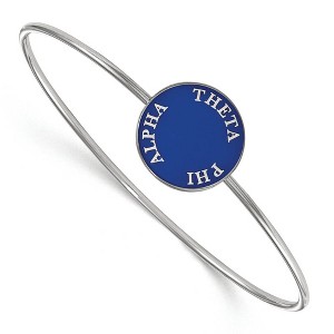 Black Bow Jewelry Sterling Silver Theta Phi Alpha Greek Life Bangle Bracelet 6 Inch - 1 of 3