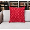 HomeRoots 18" Red and White Cotton Reversible Throw Pillow - 2 of 4