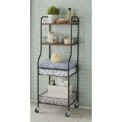 BrylaneHome Scroll 4-Tier Rolling Rack