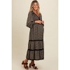 Pinkblush Black Floral Lace Trim Bubble Sleeve Maternity Maxi Dress - 3 of 4