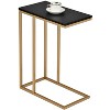 Kings Brand Furniture C-Shaped End Table Side Table for Sofa and Bed Couch Table TV Tray for Bedroom & Living Room, Gold/Black - 2 of 4