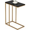 Kings Brand Furniture C-Shaped End Table Side Table for Sofa and Bed Couch Table TV Tray for Bedroom & Living Room, Gold/Black - image 2 of 4