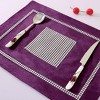 Unique Bargains Colored Placemat Table Mat with Diamante Strip and Tassels - 2 of 4
