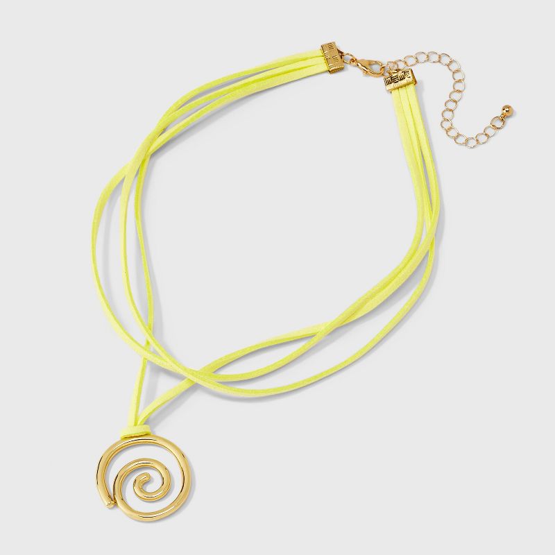 Corded Swirl Charm Layered Choker Pendant Necklace - Wild Fable&#8482; Gold/Yellow, 4 of 6
