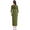 Womens Hoodie Sweat Dress 3/4 Sleeve Slim Fit Hooded Maxi Dress Stripe Summer Dress Soft Lounge Dress - 2 of 3