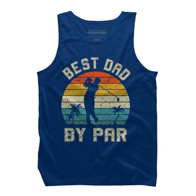 Men's Design By Humans Best Dad By Par Tropical Golf By Tank Top