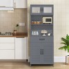Hyleory Modern 63" Bathroom Vanity with Smart Storage - Frosted Glass Upper Cabinet, Ventilated Base, Soft-Close Drawer and Open Shelves - 3 of 4