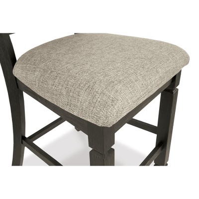 Tyler Creek Black and Grayish Brown Wood Counter Height Barstools, Set of 2