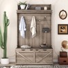 NicBex Hall Tree with Bench and Shoe Storage Coat Rack with 5 Hooks, Open Top Storage Rack for Entrance, Corridor - 2 of 4