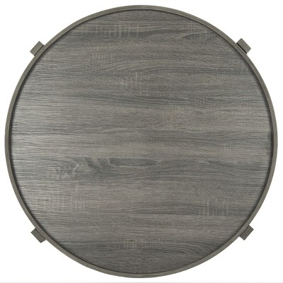 Cursten Dark Grey Wood X-Base Coffee Table