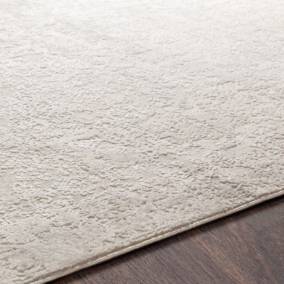 Ximena Light Gray Round Wool and Viscose Area Rug