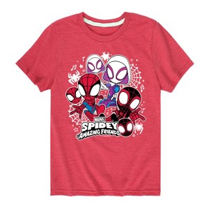 Boys' - Marvel - Spider-Man And His Amazing Friends Spidey Friends Stickers Short Sleeve Graphic T-Shirt - 1 of 4