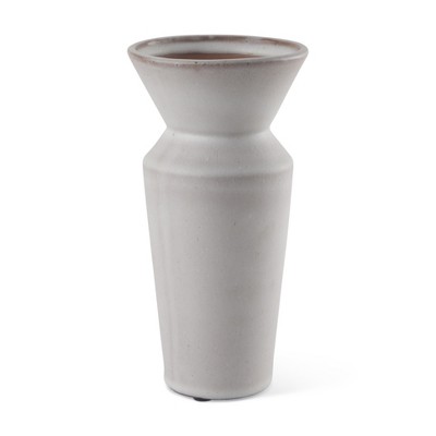 HomeRoots 10" Cream Ceramic Table Vase