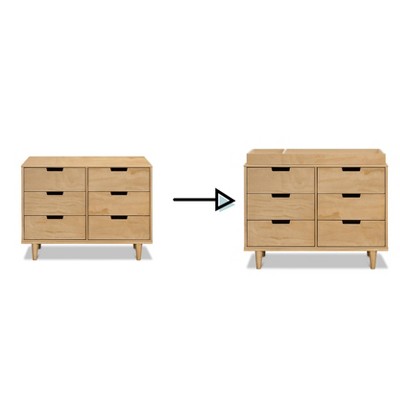 Honey Wood 6-Drawer Double Nursery Dresser