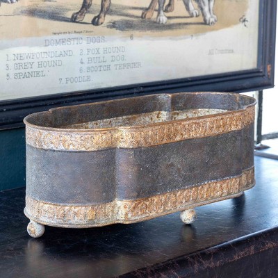 Park Hill Collection Aged Metal Mantel Planter