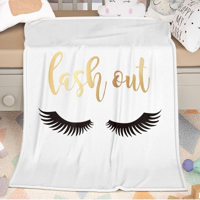 Boersma Long Eyelashes Printed Throw Blanket Plush Fluffy Flannel Fleece Blanket Soft Throws for Sofa Couch and Bed 50*60