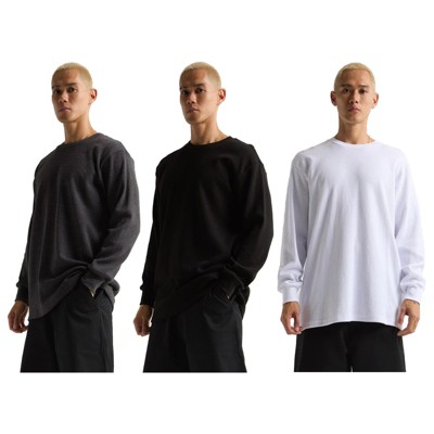 Shaka Wear Men's Cotton Long Sleeve Crew Neck Thermal Shirt