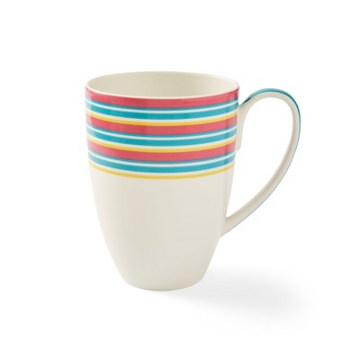 Kit Kemp by Spode Mug, 17oz Calypso Stripe Coffee & Tea Mug, Made from Porcelain, Dishwasher and Microwave Safe, Vibrant Dinnerware Ideal for Summer