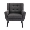 Armchair, Living Room Chairs With Curved Back, Velvet Cushion, 250 Lbs Weight Capacity Ergonomics Chair,abstract,gray,29.5in,2.46ft - 3 of 4