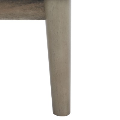 Light Grey 2-Drawer Mid-Century Nightstand with Bronze Handles