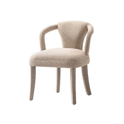 Gold Dust Tweed Upholstered Armchair with Wood Frame