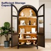 GlasFlength Decorative Storage Cabinets ,Wood Versatile Cupboard with Door and Adjustable Shelves for Kitchen, Bathroom, Brown, 36"*17.5"*73.46" - 3 of 4