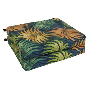 Blazing Needles, 20-inch by 19-inch Patterned Outdoor Spun Polyester Chair Cushions (Set of 2) - 1 of 2