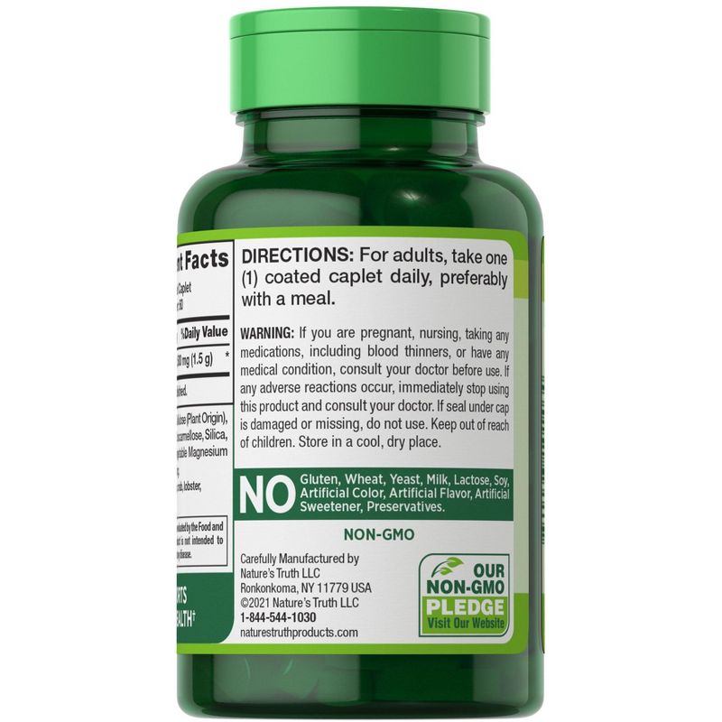 Nature's Truth Glucosamine Sulfate 1500mg | 60 Caplets, 3 of 5