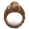 Slickblue Women's IP Coffee Light Stainless Steel Ring with Multi-Color Semi-Precious Oligoclase, Size 5-10 - 3 of 4