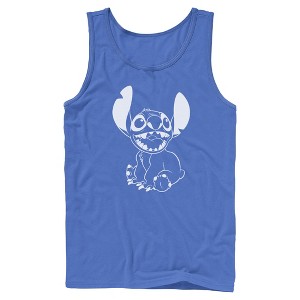 Mens Lilo & Stitch Negative Black and White Tank Top - 1 of 4