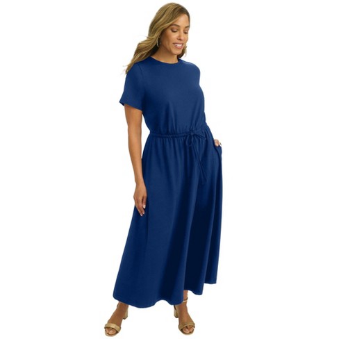 Jessica London Women's Plus Size Drawstring Maxi Dress - image 1 of 4