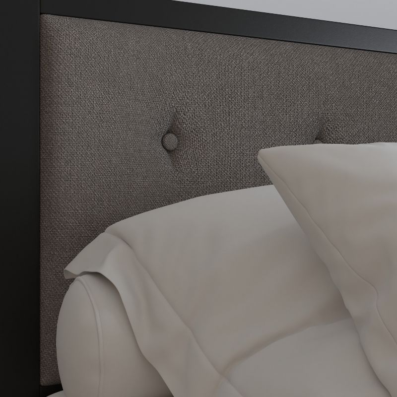 Merrick Lane Headboard Upholstered Button Tufted Headboard With Metal Frame and Adjustable Rail Slots, 6 of 31
