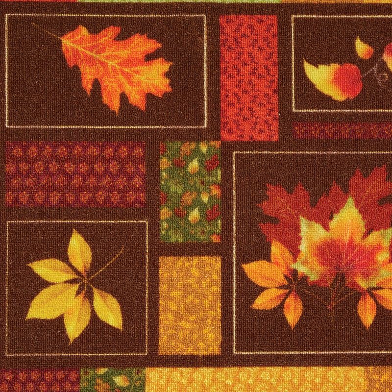 Collections Etc Autumn Leaf Patchwork Accent Rug 26" x 45", 4 of 5
