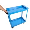 Vynxaria Folding Service Cart with Wheels - Portable 2-Tier Trolley for Home & Business - 3 of 4