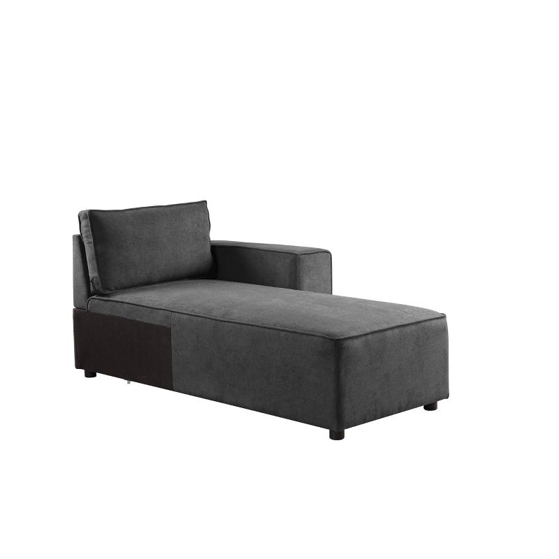 68&#34; Silvester Chaise Lounge Gray Fabric - Acme Furniture, 3 of 6