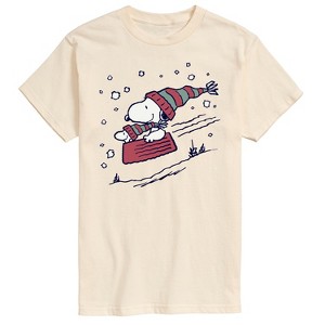 Men's - Peanuts - Snoopy Sledding Short Sleeve Graphic T-Shirt - 1 of 4