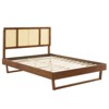 Modway Kelsea Cane and Wood Full Platform Bed With Angular Legs - 2 of 4