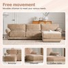 110" Chenille Modular L-Shaped Sectional Sofa with USB & Type-C Charging, Movable Ottoman, Extra-Wide Cushions - 4 of 4
