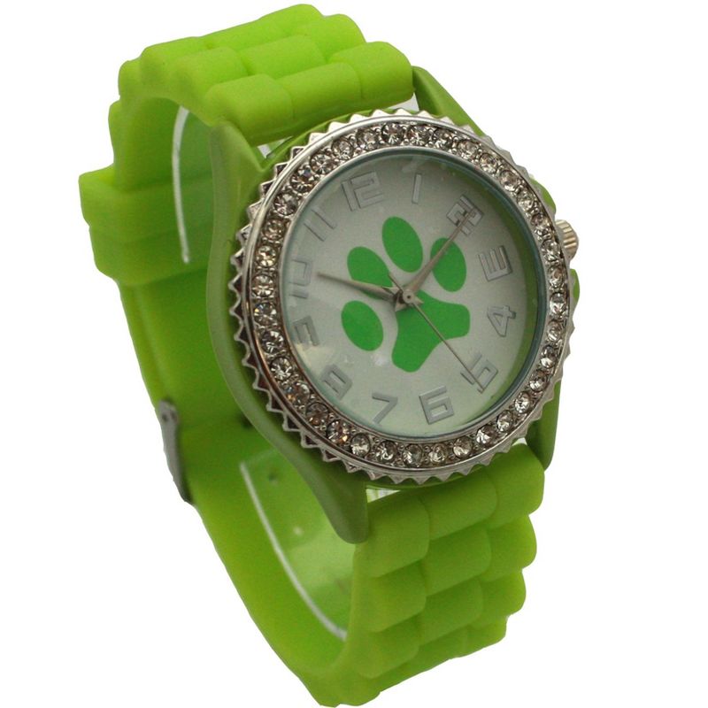 Olivia Pratt Every Day Silicone Paw and Rhinestones Colorful Women Watch, 4 of 6