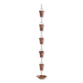 tagltd Dragonfly Cone Rain Chain Downspout Outdoor Use, 102 inches