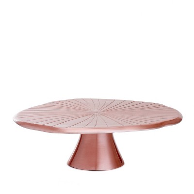 Old Dutch 14.5" Metal Lily Pad Cake Stand Rose Gold