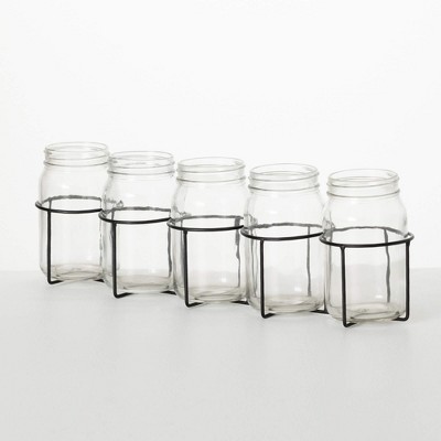 Sullivans 17.5" Connected Mason Jar Vase , Glass