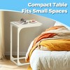 C-Shaped Sofa Table, End Table with Metal Frame, Side Table for Living Room, Bedroom, Cream White - 3 of 4