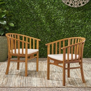 PAGED 2PC Patio Dining Chairs,Outdoor Dining Chairs with Ergonomic Design Suitable for Patio,Garden - 1 of 4