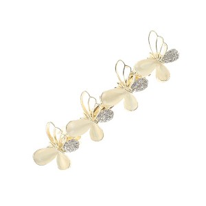 Unique Bargains Butterfly Rhinestones French Barrette Hair Clips Beige 1 Pc - 1 of 4