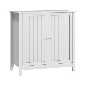 Lirago White Double Door Sideboard Cabinet Mid Century Modern Buffet Storage Cabinet for Kitchen Living Room Bathroom - 1 of 4