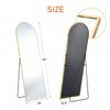 GlasFlength Full Length Mirrors Floor Standing Mirror, Wall Mirror with Stand Aluminum Alloy Thin Frame, Arched Gold 64"*13.7"*21" - image 4 of 4