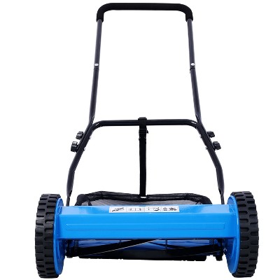 SUGIFT 14-Inch 5-Blade Manual Push Reel Lawn Mower with Grass Catcher – Adjustable Height, Eco-Friendly, Low Maintenance