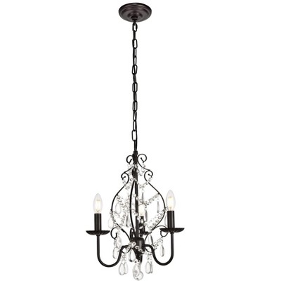 Elegant Oil Rubbed Bronze Pendant with Clear Crystal Accents